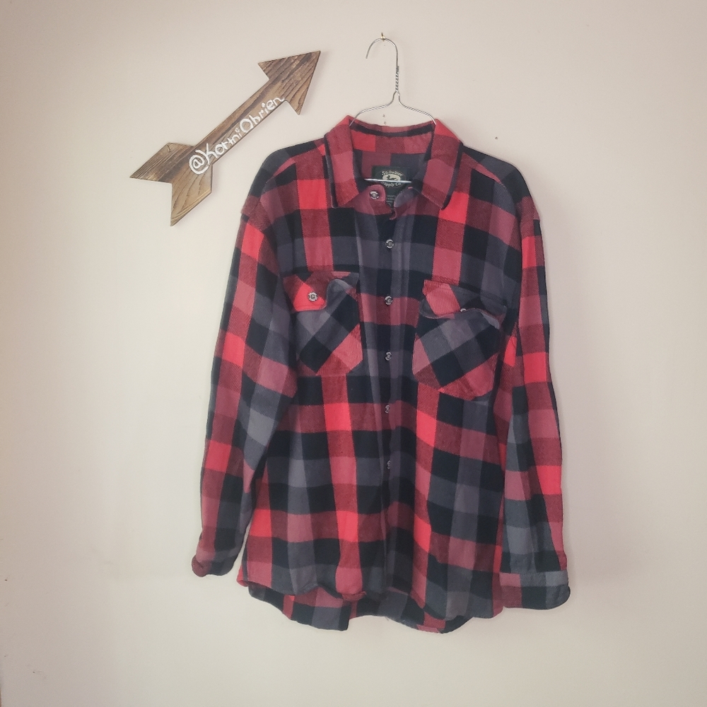 Stillwater Supply Co Mens Red & Black Flannel